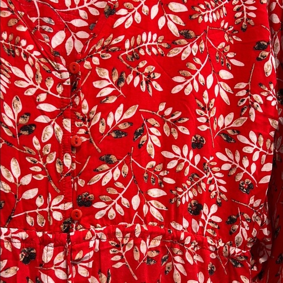 XIX PALMS Honolulu Hawaii kimono maxi dress Floral Red Dress women’s one size - Picture 5 of 9